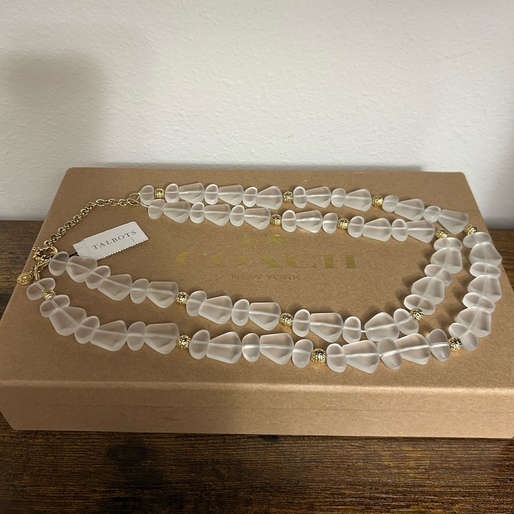 Talbots Sea Glass and Gold Necklace